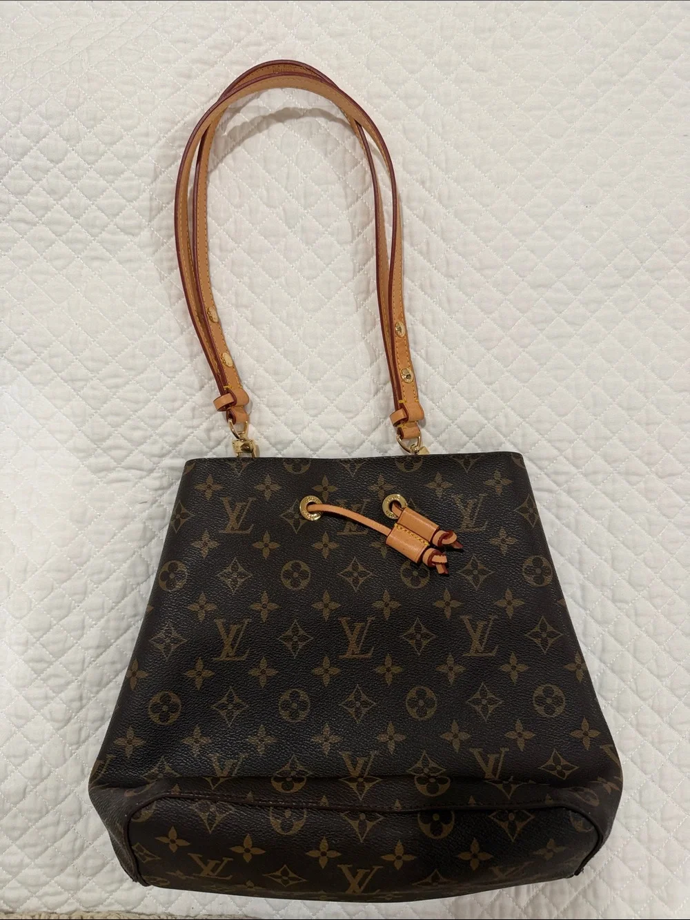 New Monogram Canvas Shoulder Bag in Brown with Tan Trim - Picture 3 of 10